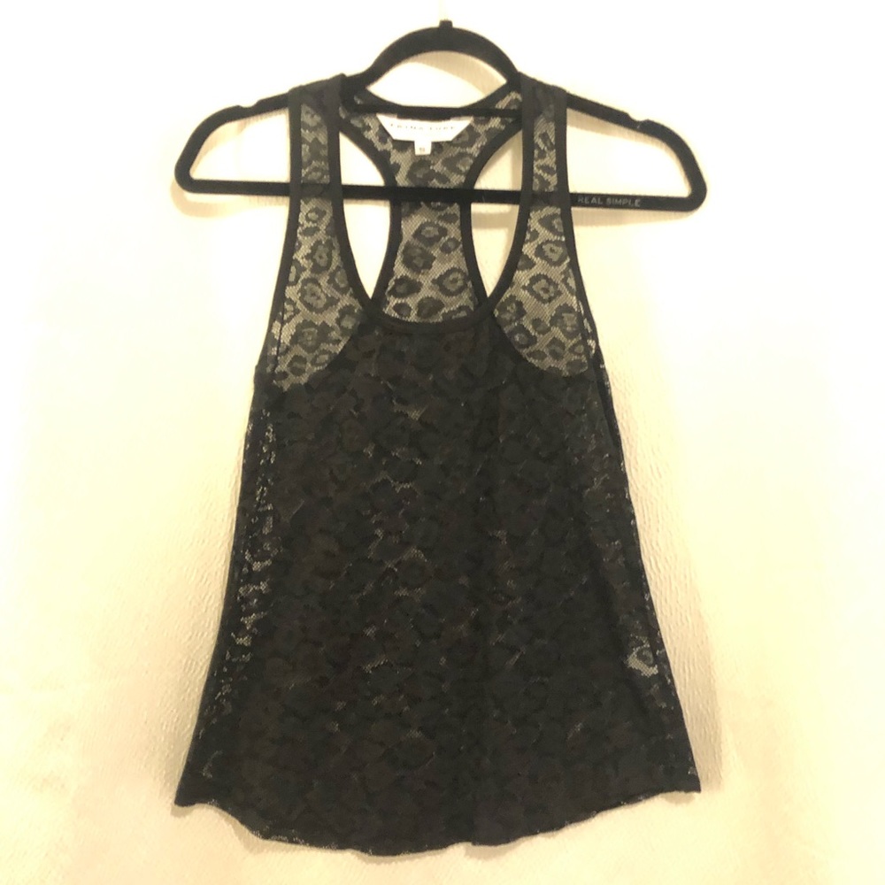 NWOT Trina Turk Leopard/animal print sheer tank